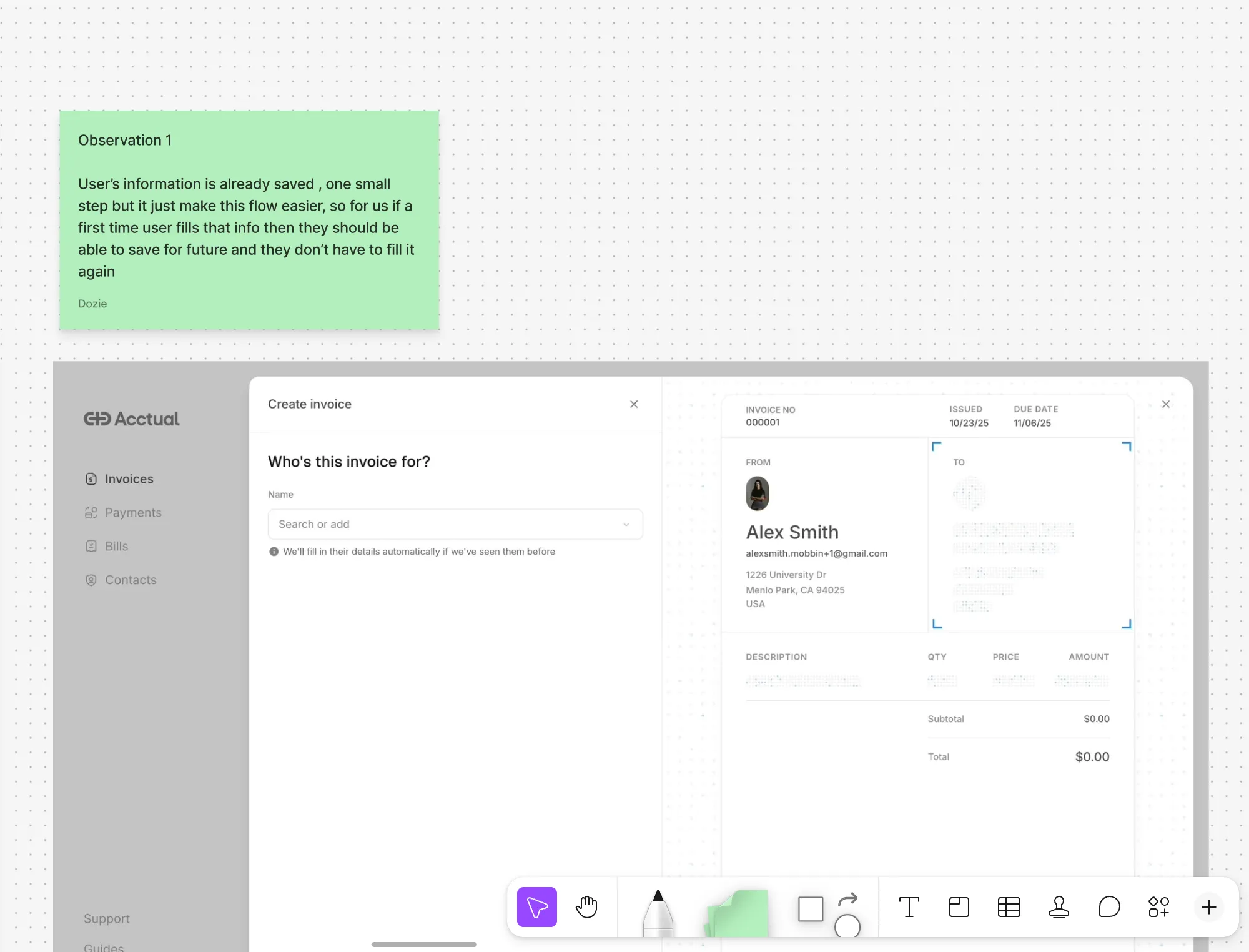 Invoice flows from Stripe, Acctual and Wallex