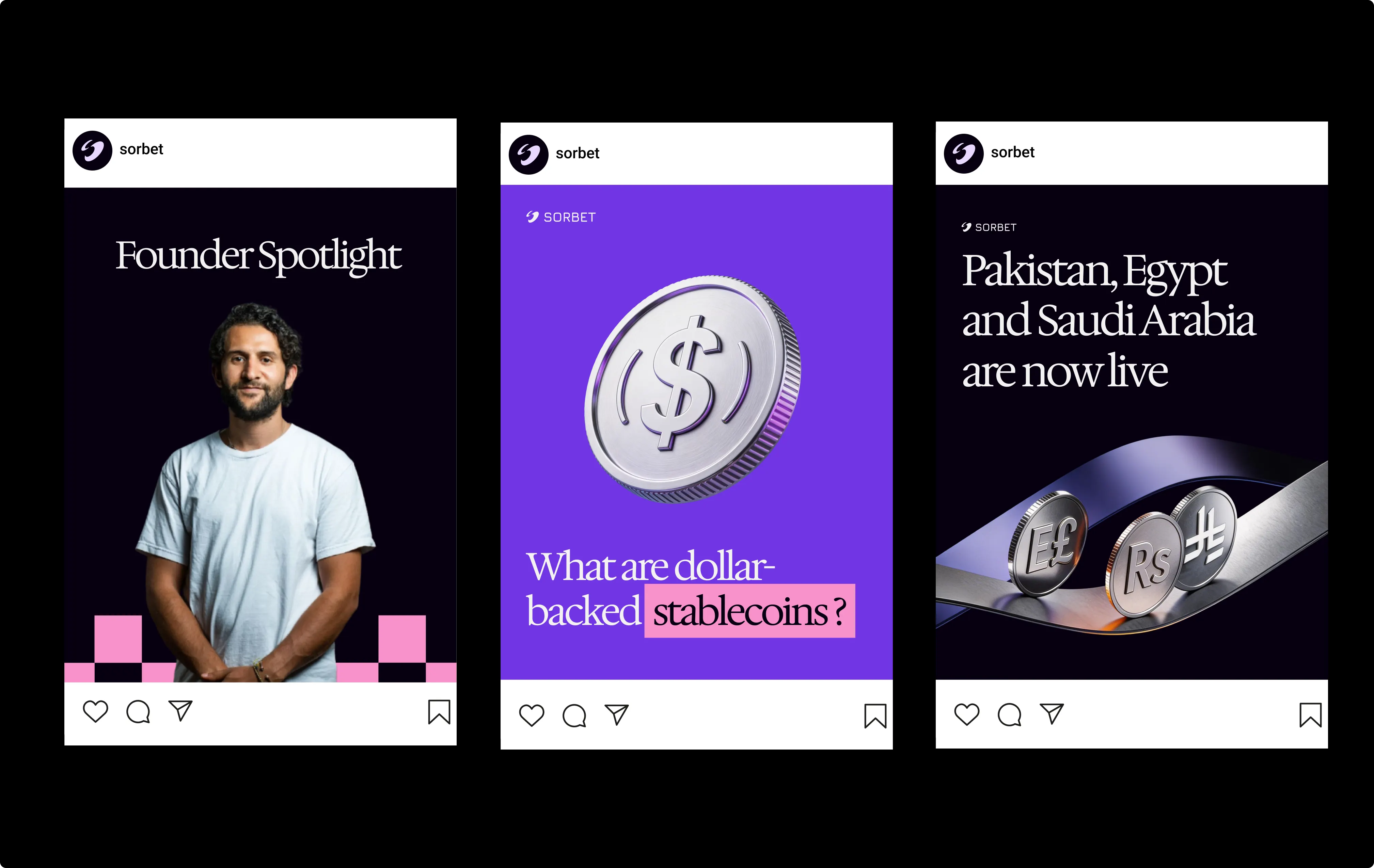 On-brand social posts made with Sorbet Studio