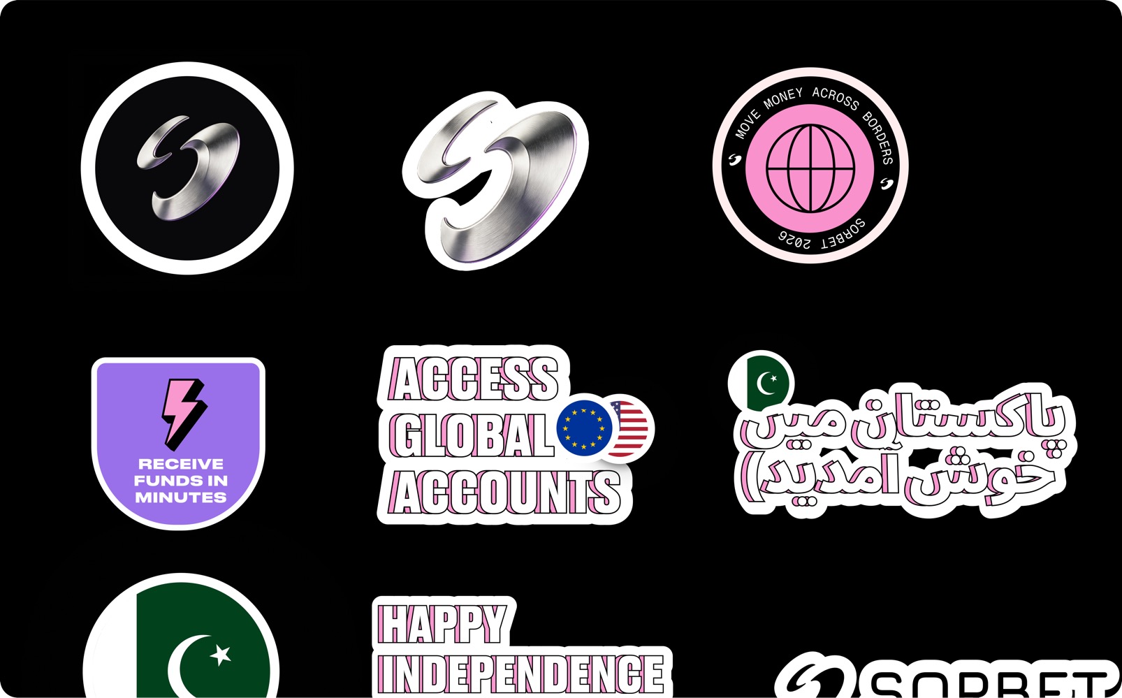 Sorbet stickers and brand assets