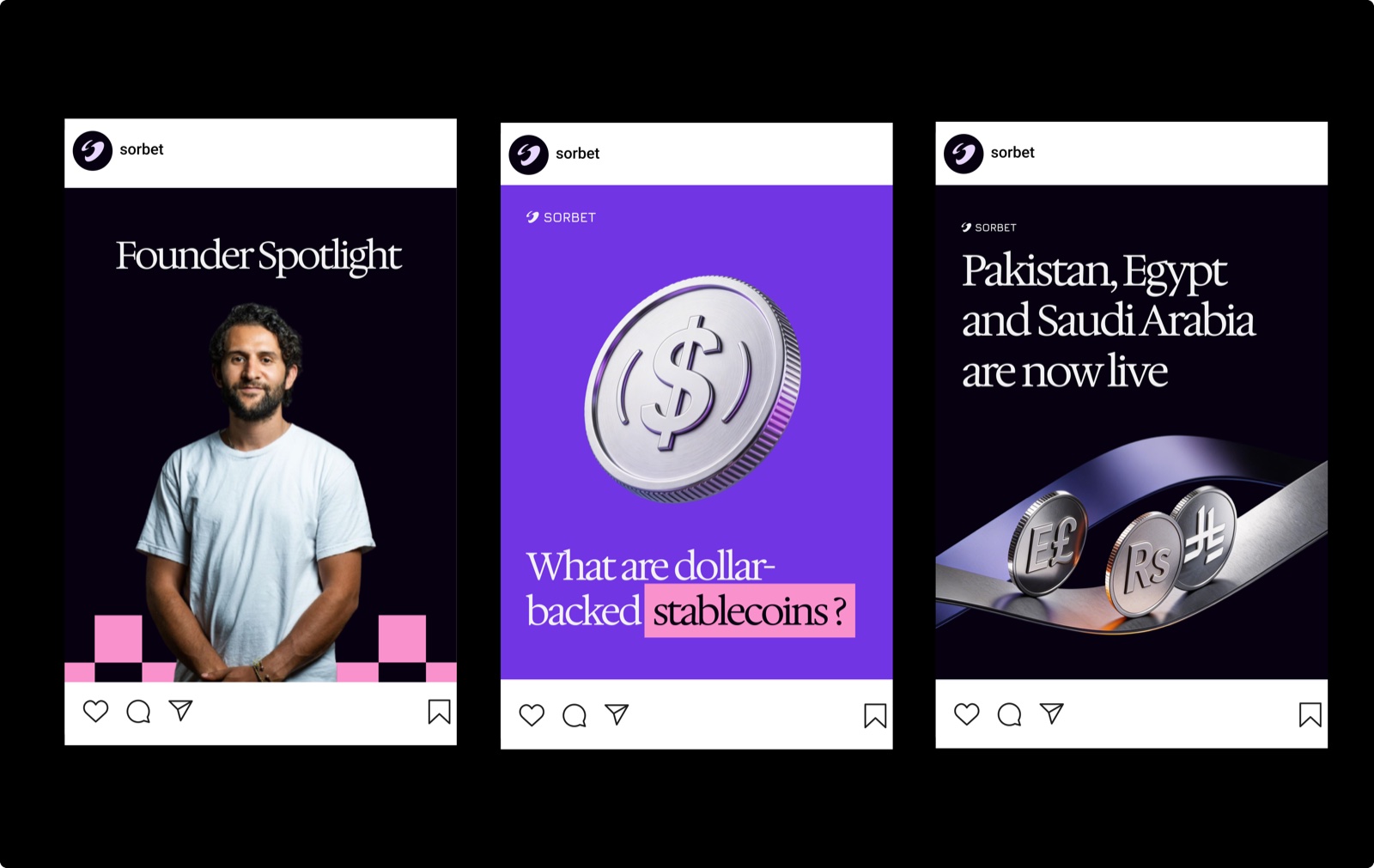 Sorbet social media posts